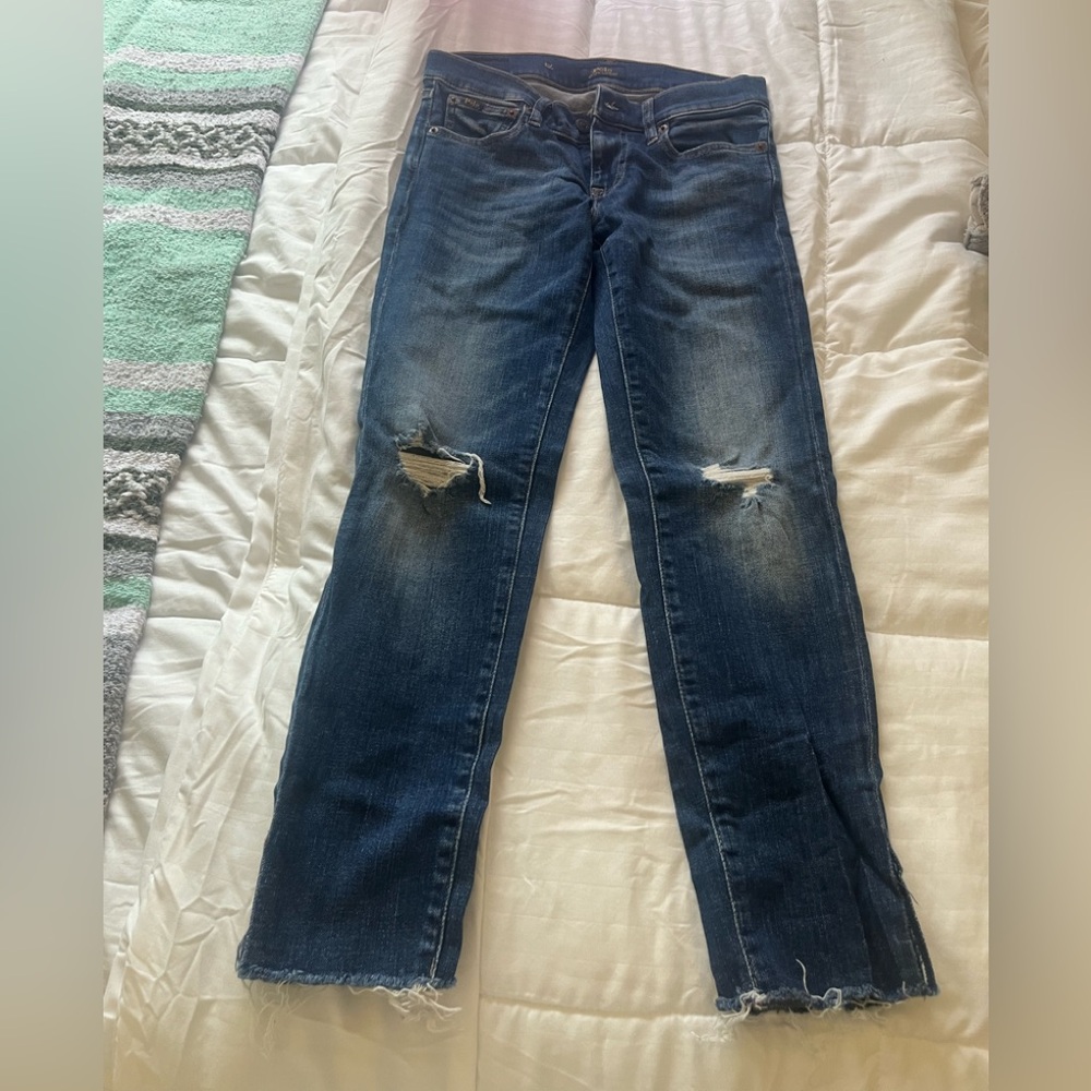 Paige Distressed Blue Jeans